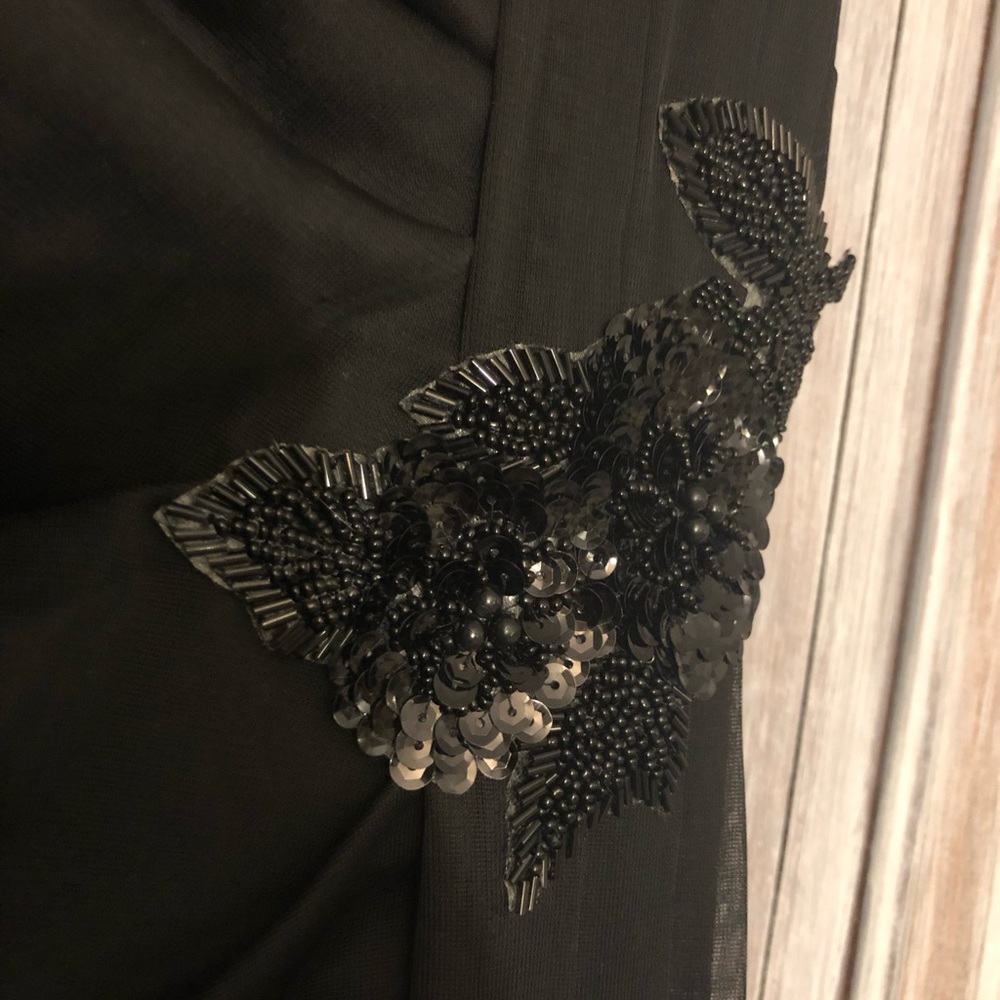Black goddess cocktail dress